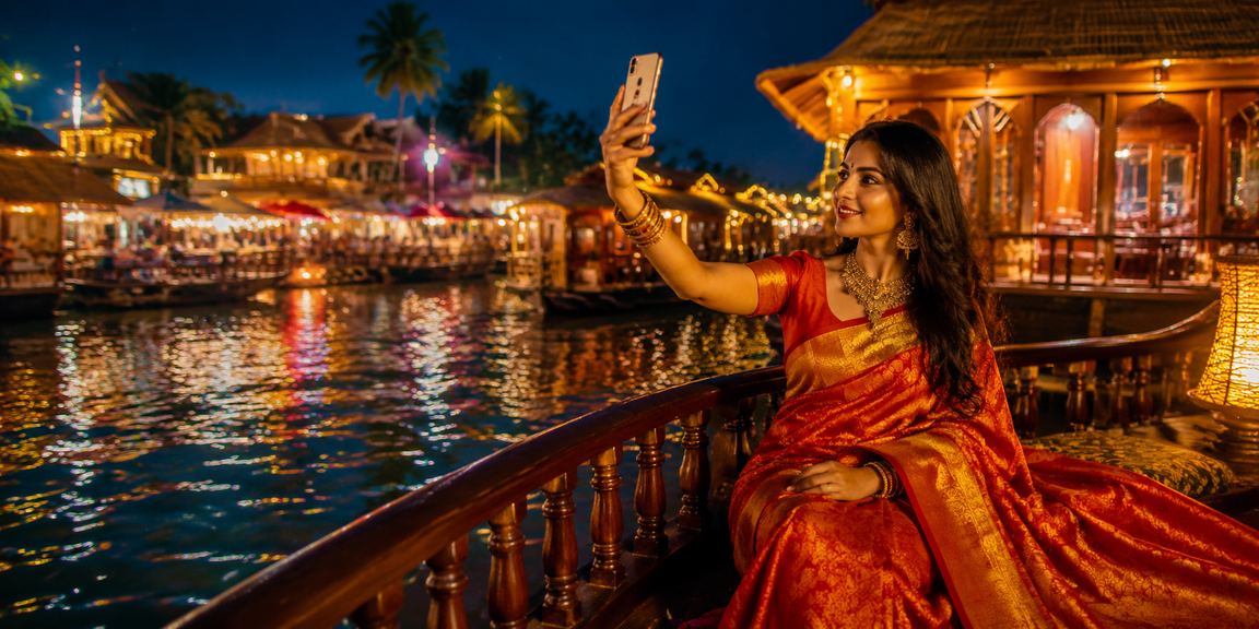 Indian woman using mobile device for casino games
